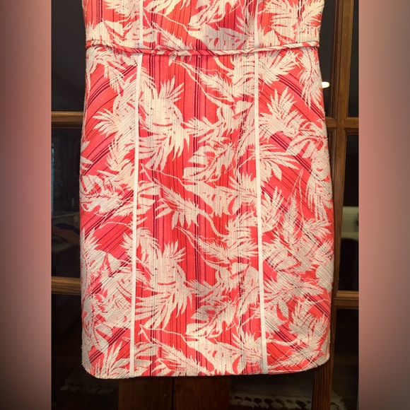 J Crew Size 8 Pink & Cream Tropical Print Open Back Dress - Picture 7 of 10